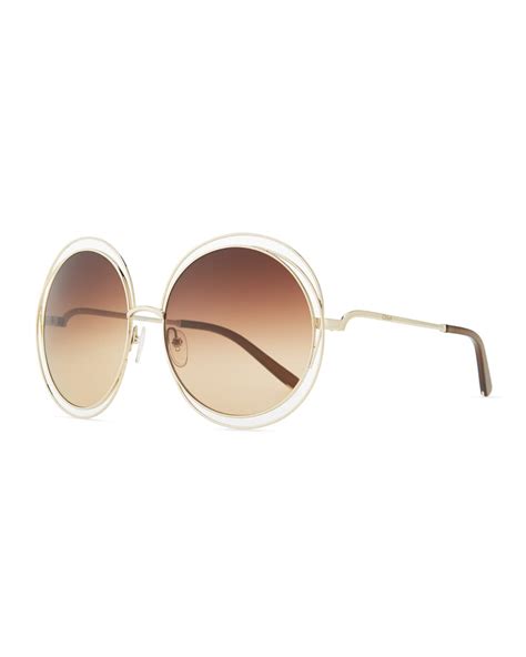 chloe carlina round wire sunglasses|Chloe Carlina Round Wire.